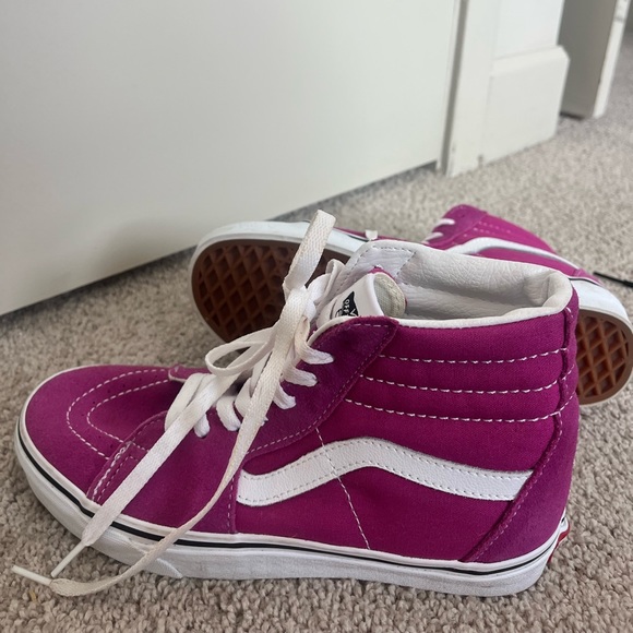 Magenta Vans Sk8-HI's - Picture 3 of 4